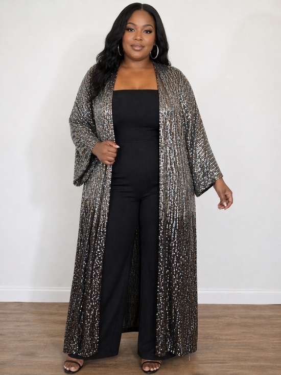 Free People Other - FREE PEOPLE  "Party On" Sequin Kimono Jacket Duster.